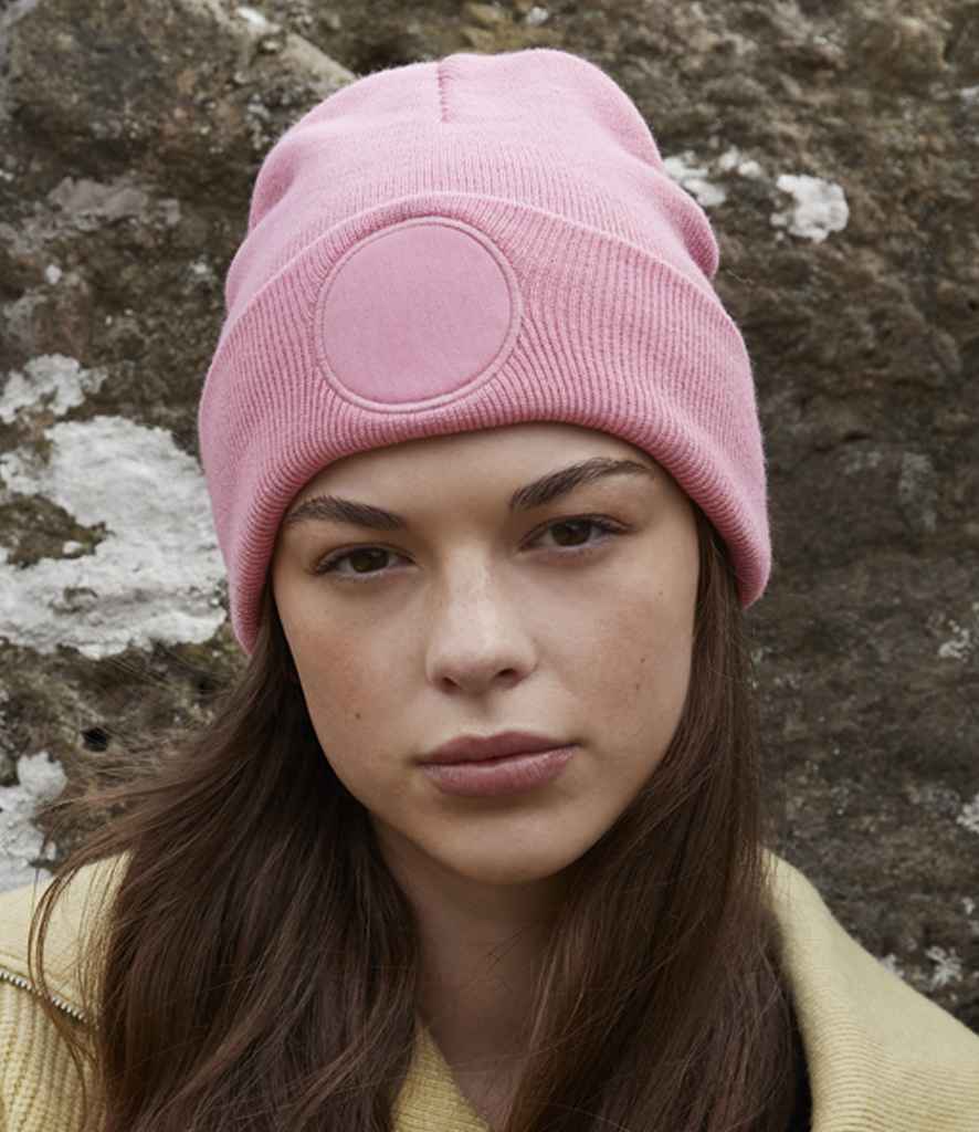 Beechfield Circular Patch Beanie | Dusky Pink