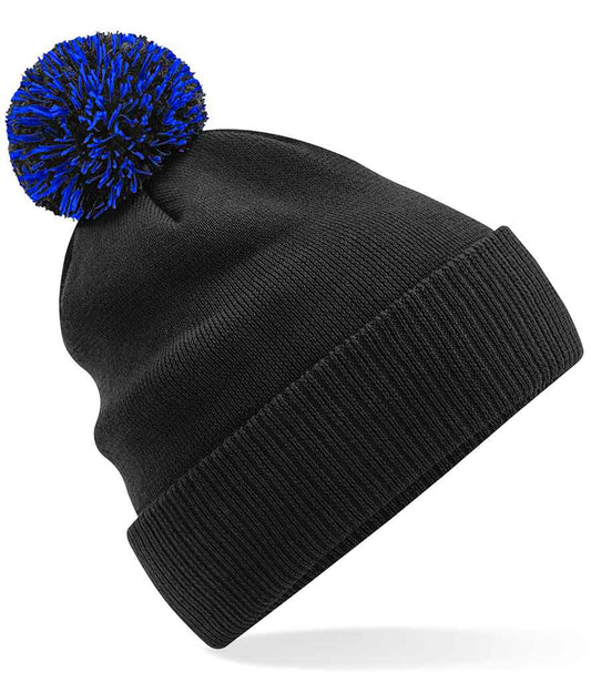 Beechfield Snowstar® Beanie | Black/Bright Royal