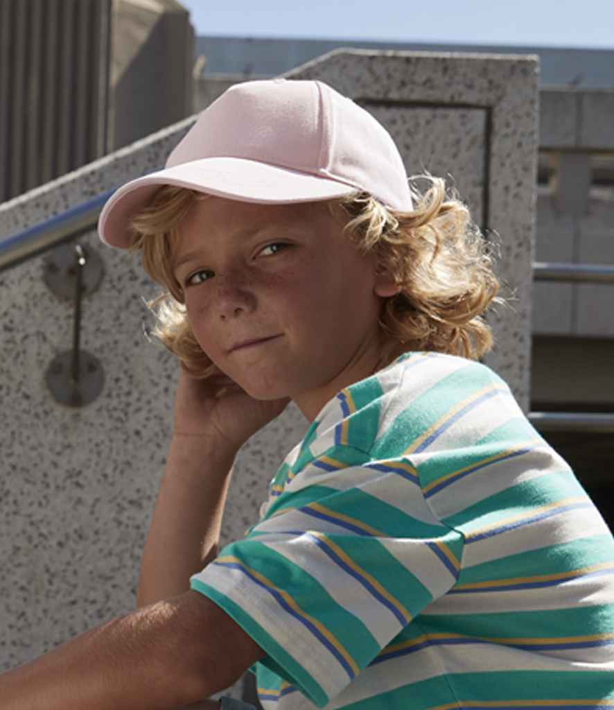 Beechfield Kids Organic Cotton 5 Panel Cap | Powder Pink