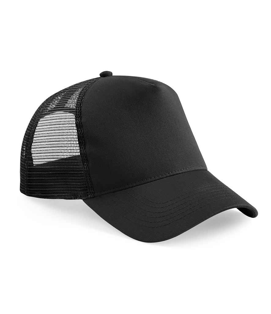 Beechfield Kids Snapback Trucker Cap | Black/Black