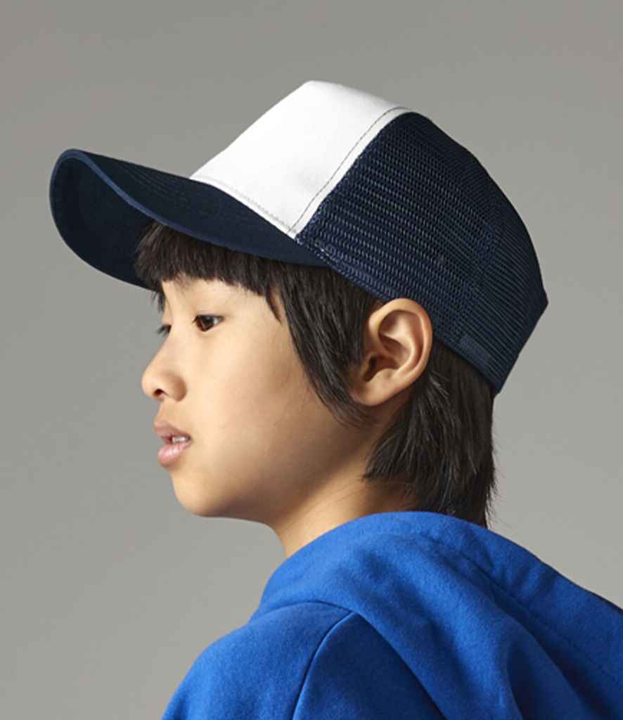 Beechfield Kids Snapback Trucker Cap | French Navy/White