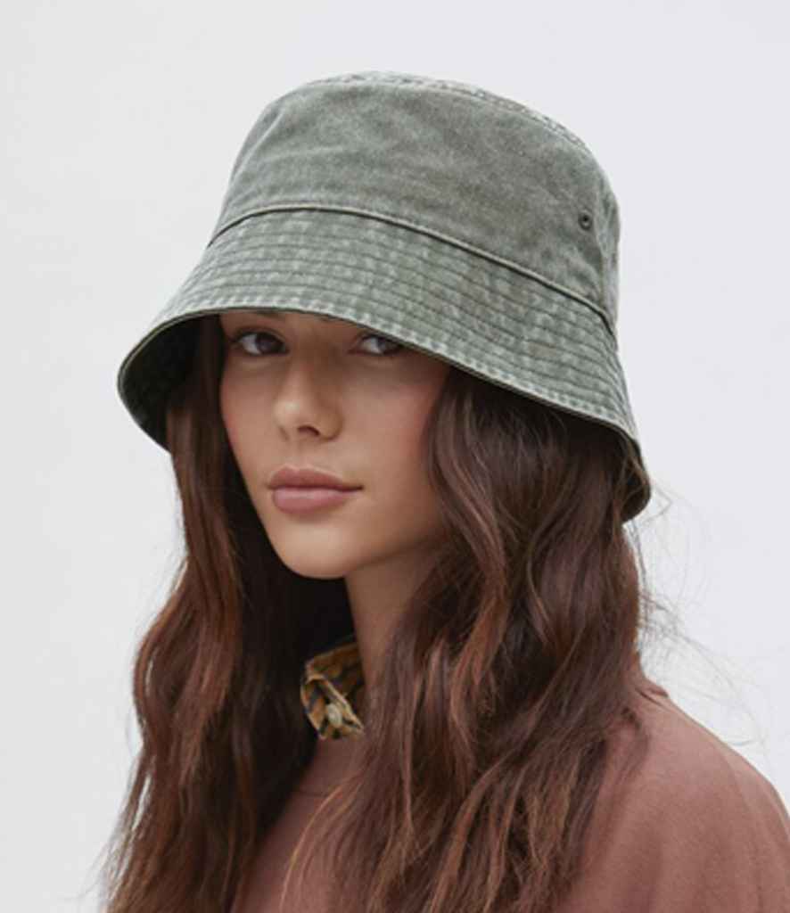 Beechfield Vintage Bucket Hat | Vintage Olive