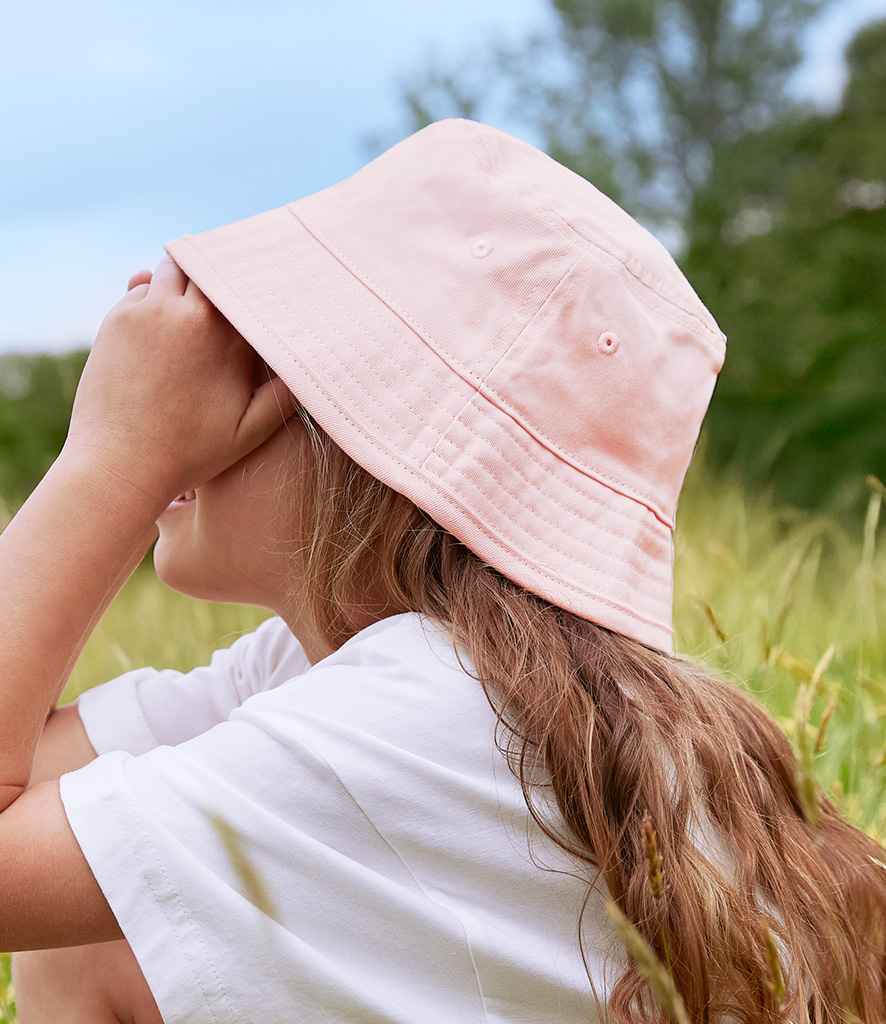 Beechfield Kids Organic Cotton Bucket Hat | Powder Pink