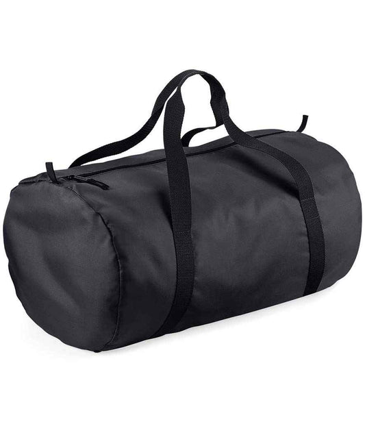 BagBase Packaway Barrel Bag | Black/Black