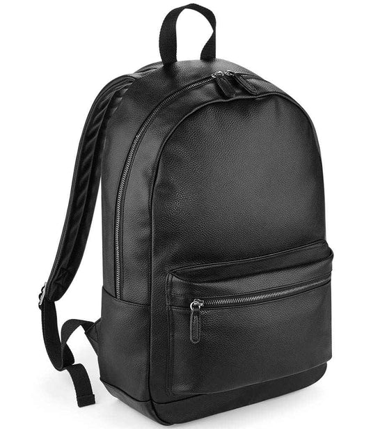 BagBase Faux Leather Backpack | Black