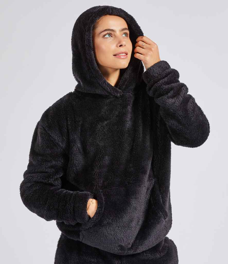 Brand Lab Unisex Fluffy Fleece Hoodie | Black