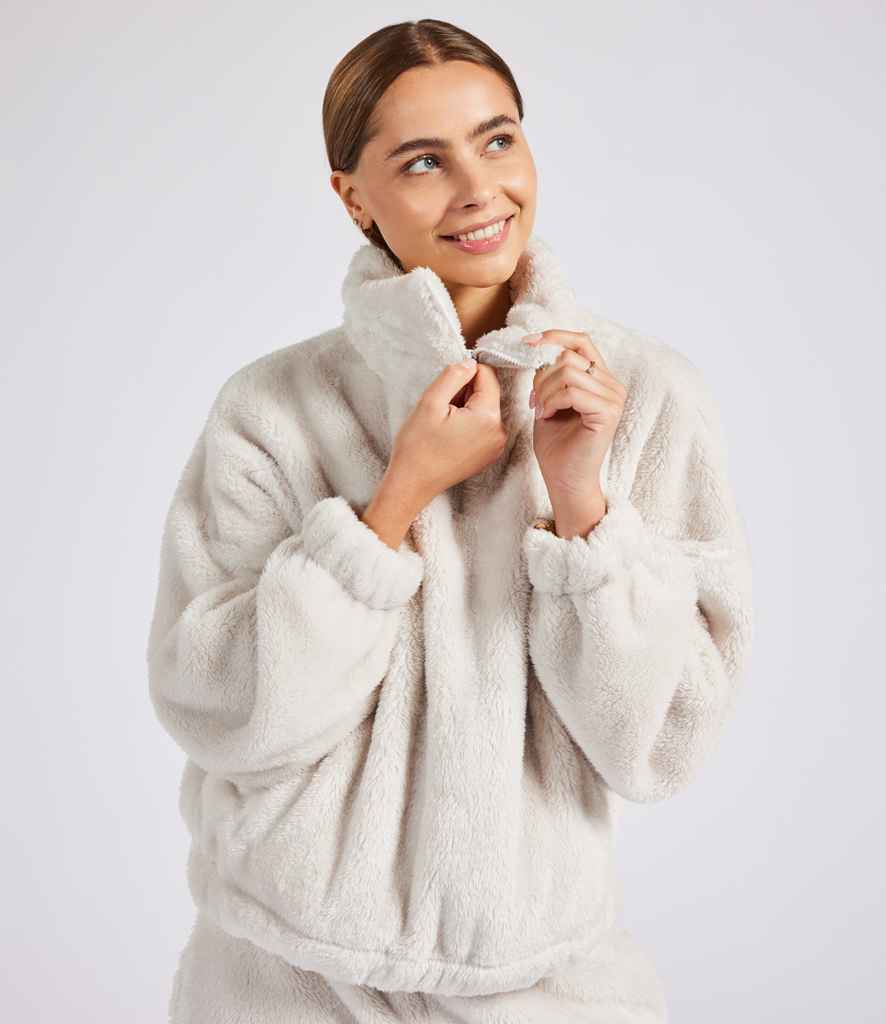 Brand Lab Ladies Fluffy 1/4 Zip Fleece | Natural
