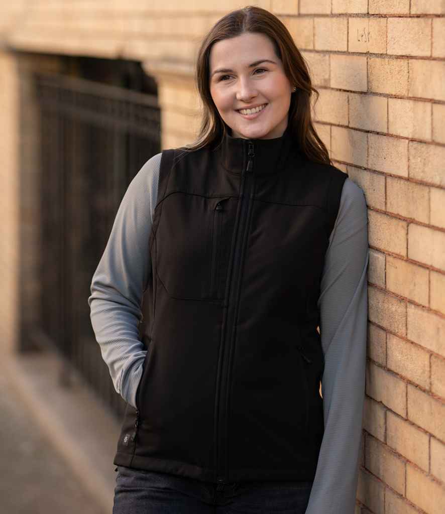 Stormtech Ladies Cascades Soft Shell Bodywarmer | Black/Black