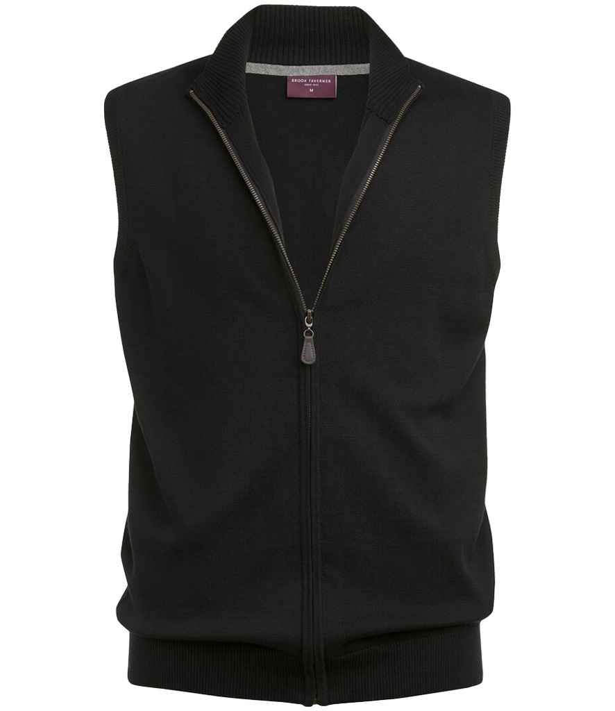 Brook Taverner Lincoln Knitted Zip Gilet | Black