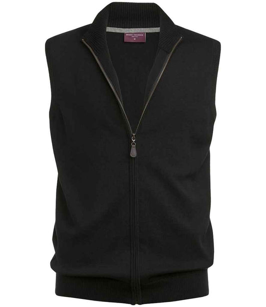 Brook Taverner Lincoln Knitted Zip Gilet | Black