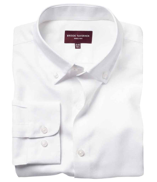 Brook Taverner Toronto Long Sleeve Oxford Shirt | White