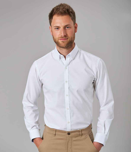 Brook Taverner Lawrence Long Sleeve Stretch Oxford Shirt | White