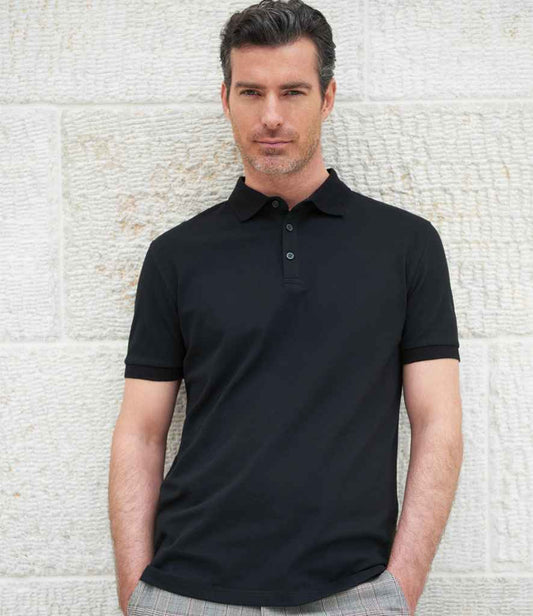 Brook Taverner Hampton Premium Cotton Polo Shirt | Black