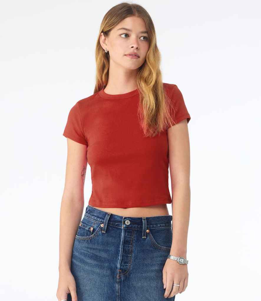Bella Ladies Micro Rib Baby T-Shirt | Solid Red Blend