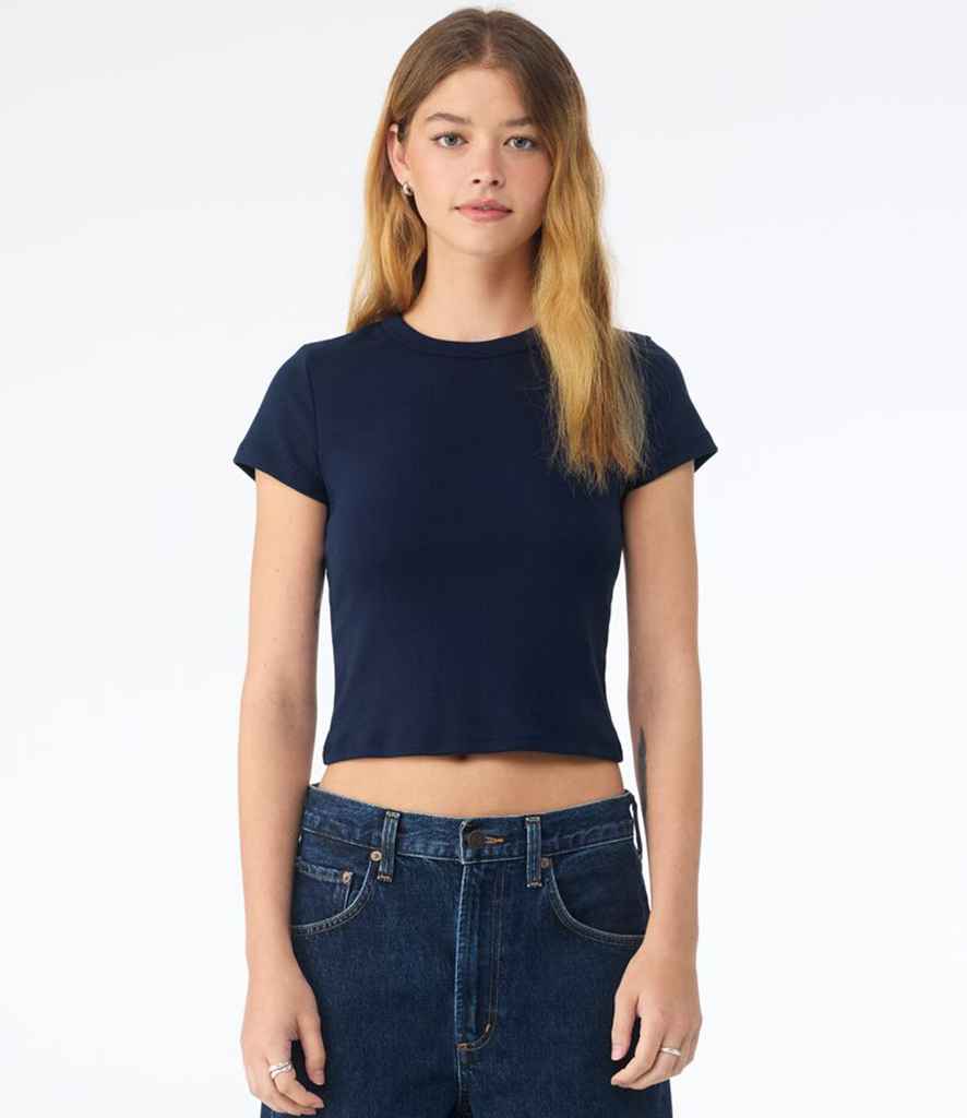 Bella Ladies Micro Rib Baby T-Shirt | Solid Navy Blend