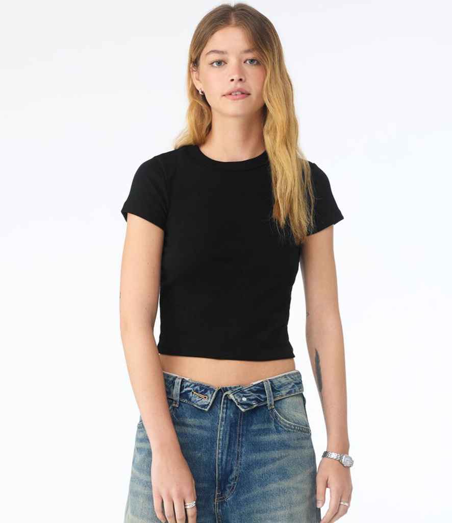 Bella Ladies Micro Rib Baby T-Shirt | Solid Black Blend