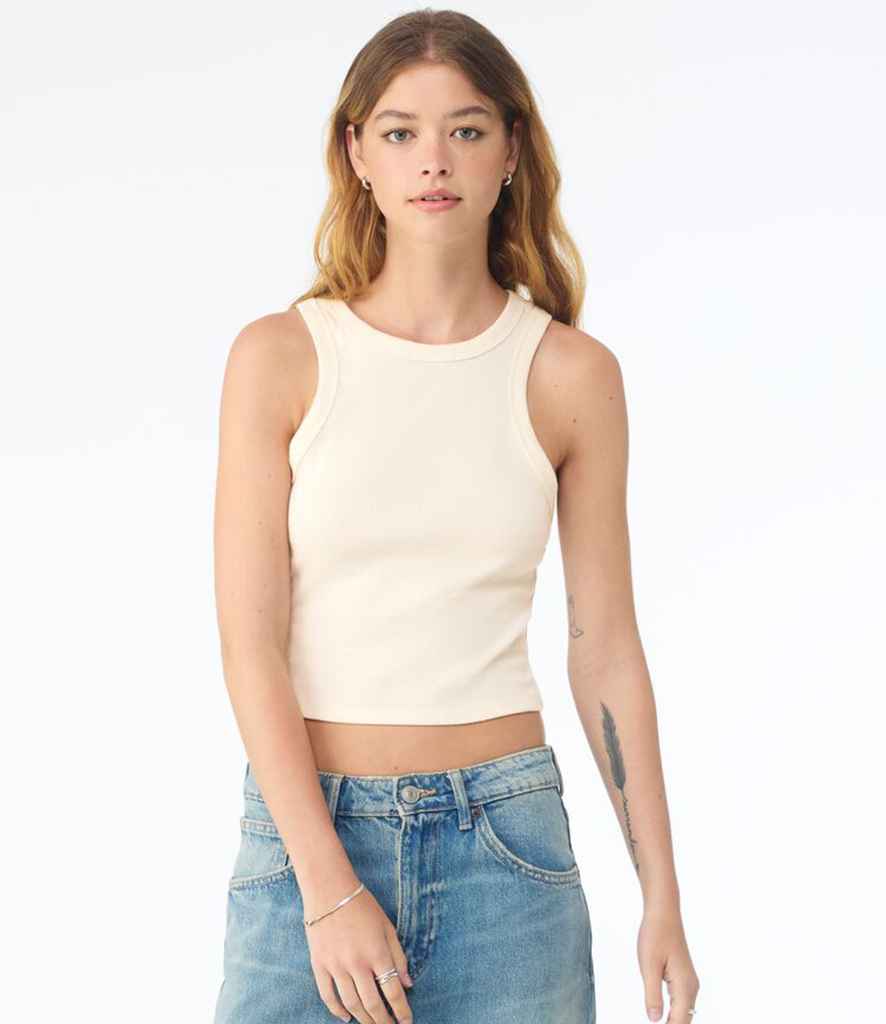 Bella Ladies Micro Rib Racer Tank Top | Solid Natural Blend