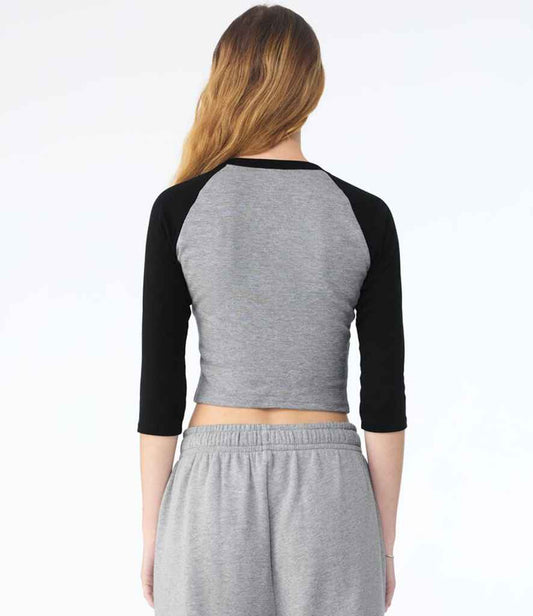 Bella Ladies Micro Rib 3/4 Raglan Baby T-Shirt | Athletic Heather/Black