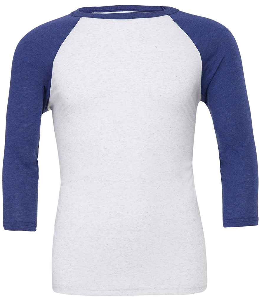 Canvas Unisex 3/4 Sleeve Baseball T-Shirt | White/Navy