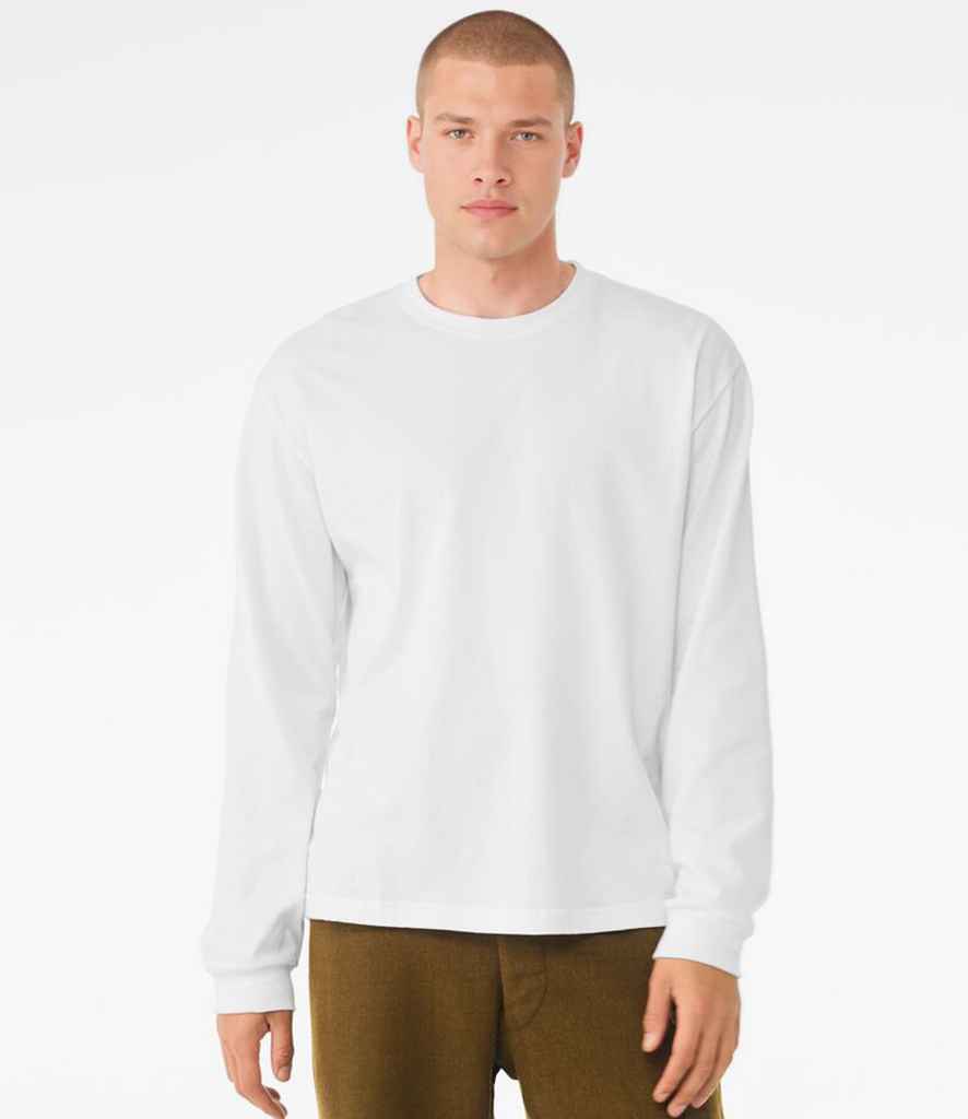 Canvas Unisex Heavyweight Long Sleeve Boxy T-Shirt | White