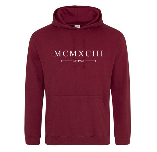 Our Hand-Printed Organic Cotton Hoodie with a Personalised Roman Numerals Date design offers a stylish and meaningful way to celebrate a special moment. Made from 100% soft, breathable organic cotton, this hoodie combines comfort with eco-friendly fashion. The hand-printed Roman numerals can be customised to feature a date that’s significant to you, making it a unique and personal piece. Perfect for casual wear or as a thoughtful gift, this hoodie brings timeless design and craftsmanship together, creating 