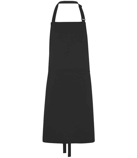 Dennys Polyester Bib Apron with Pocket | Black