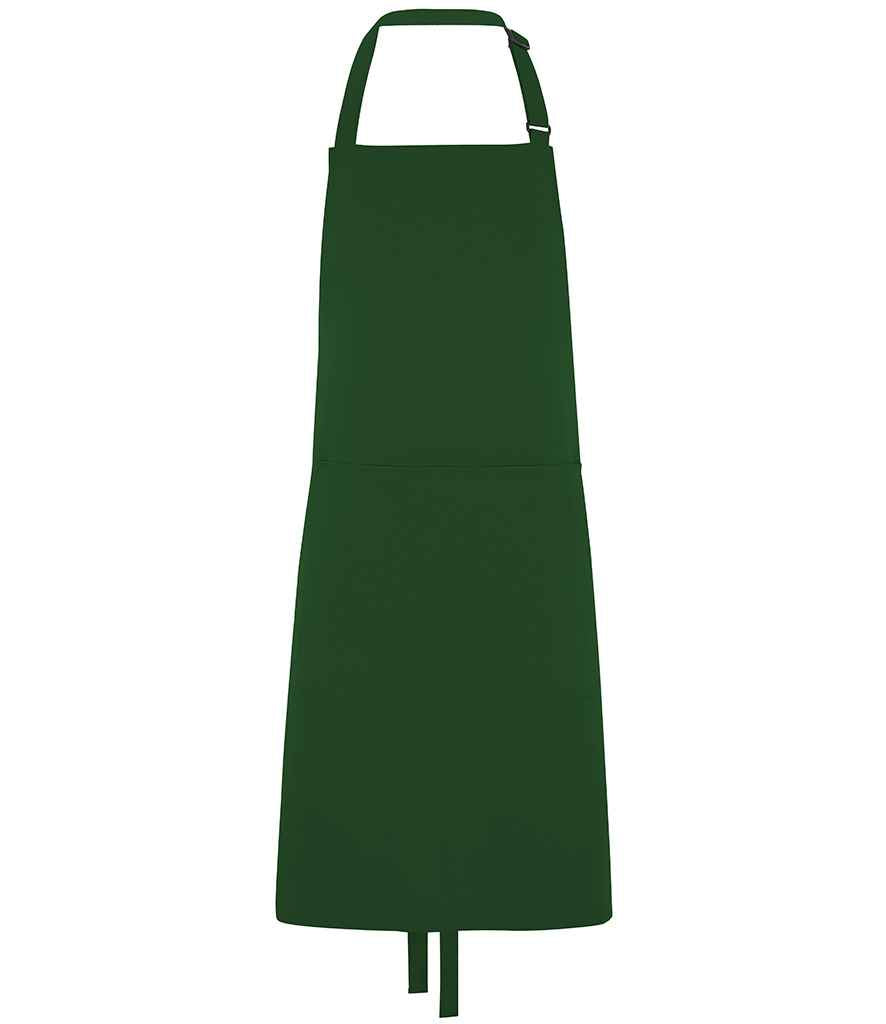 Dennys Polyester Bib Apron with Pocket | Bottle Green