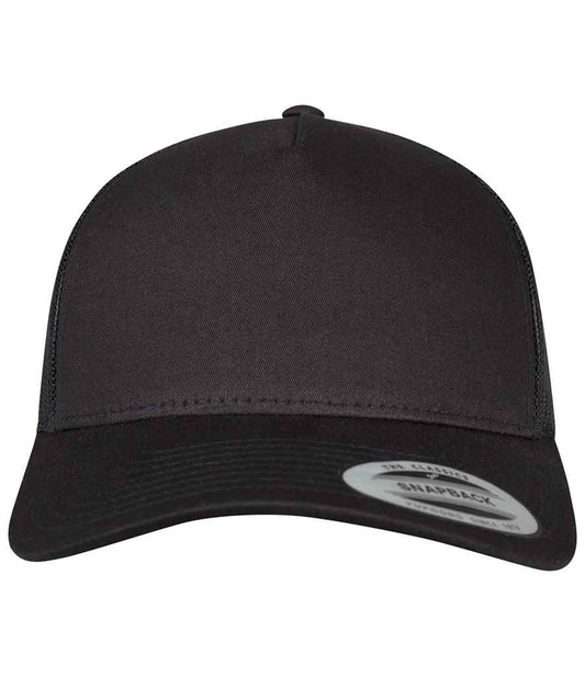 Flexfit 5 Panel Retro Trucker Cap | Black
