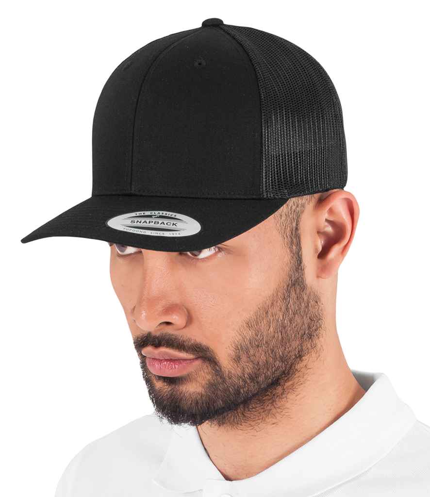 Flexfit Retro Trucker Cap | Black