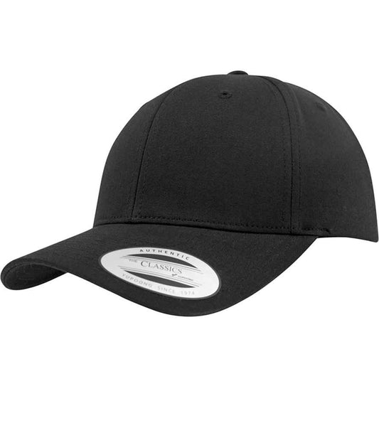 Flexfit Curved Classic Snapback Cap | Black
