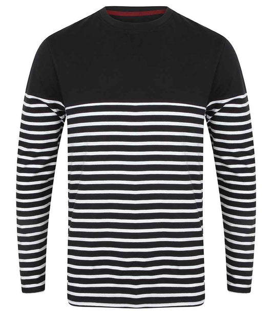 Front Row Unisex Long Sleeve Breton Striped T-Shirt | Navy/White