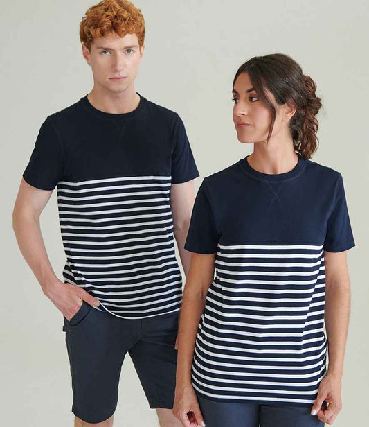 Front Row Unisex Breton Striped T-Shirt | Navy/White