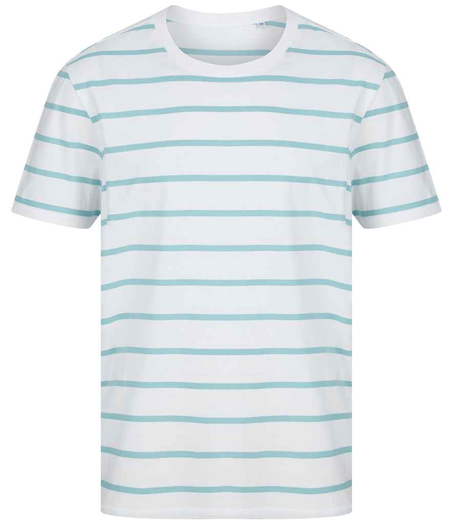 Front Row Striped T-Shirt | White/Duck Egg