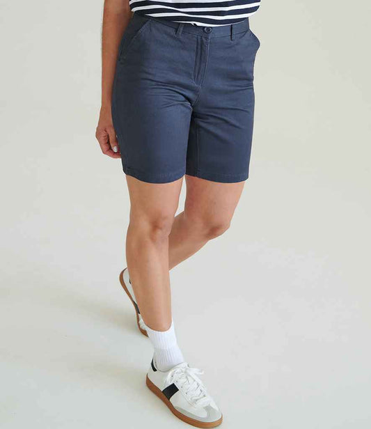 Front Row Ladies Stretch Chino Shorts | Navy