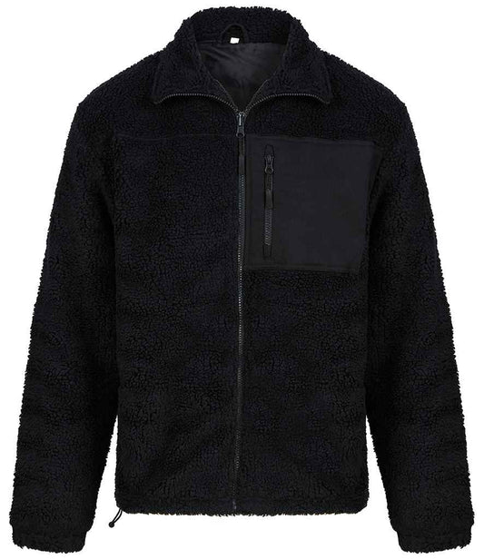 Front Row Recycled Sherpa Fleece Jacket | Black