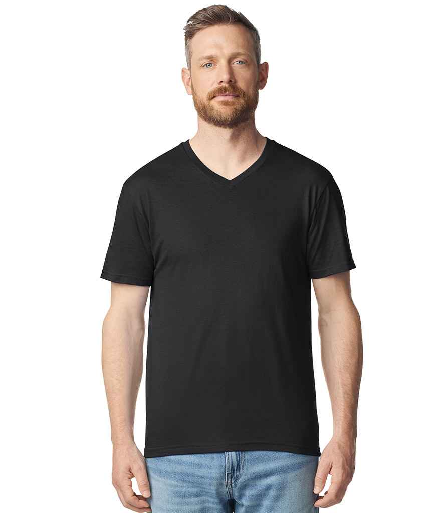 Gildan SoftStyle® V Neck T-Shirt | Black