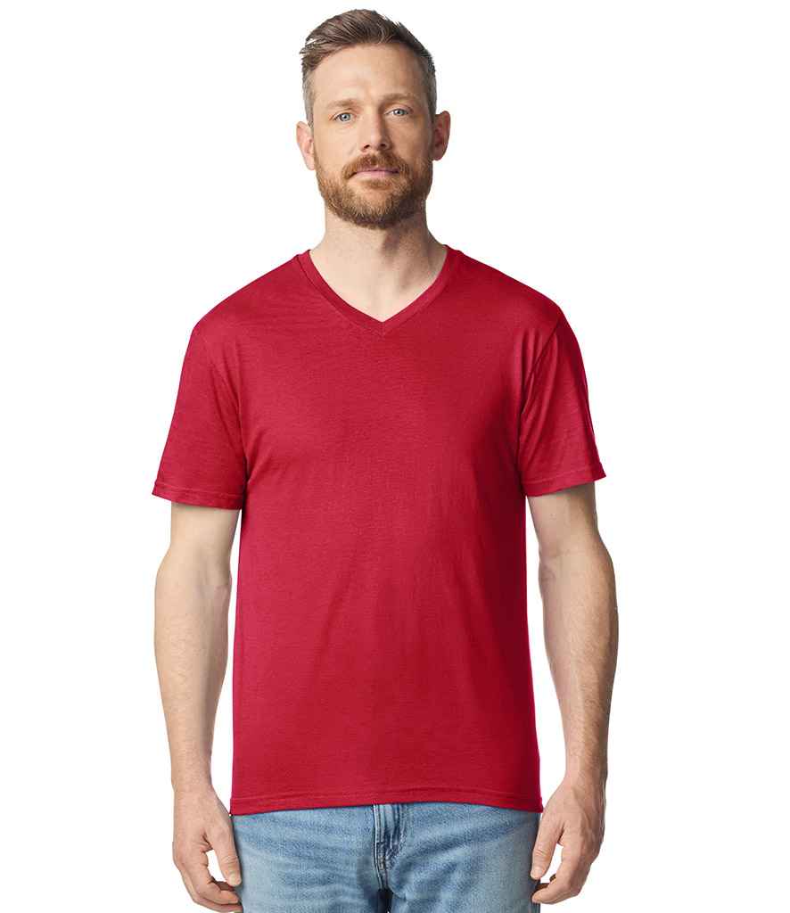 Gildan SoftStyle® V Neck T-Shirt | Cherry Red