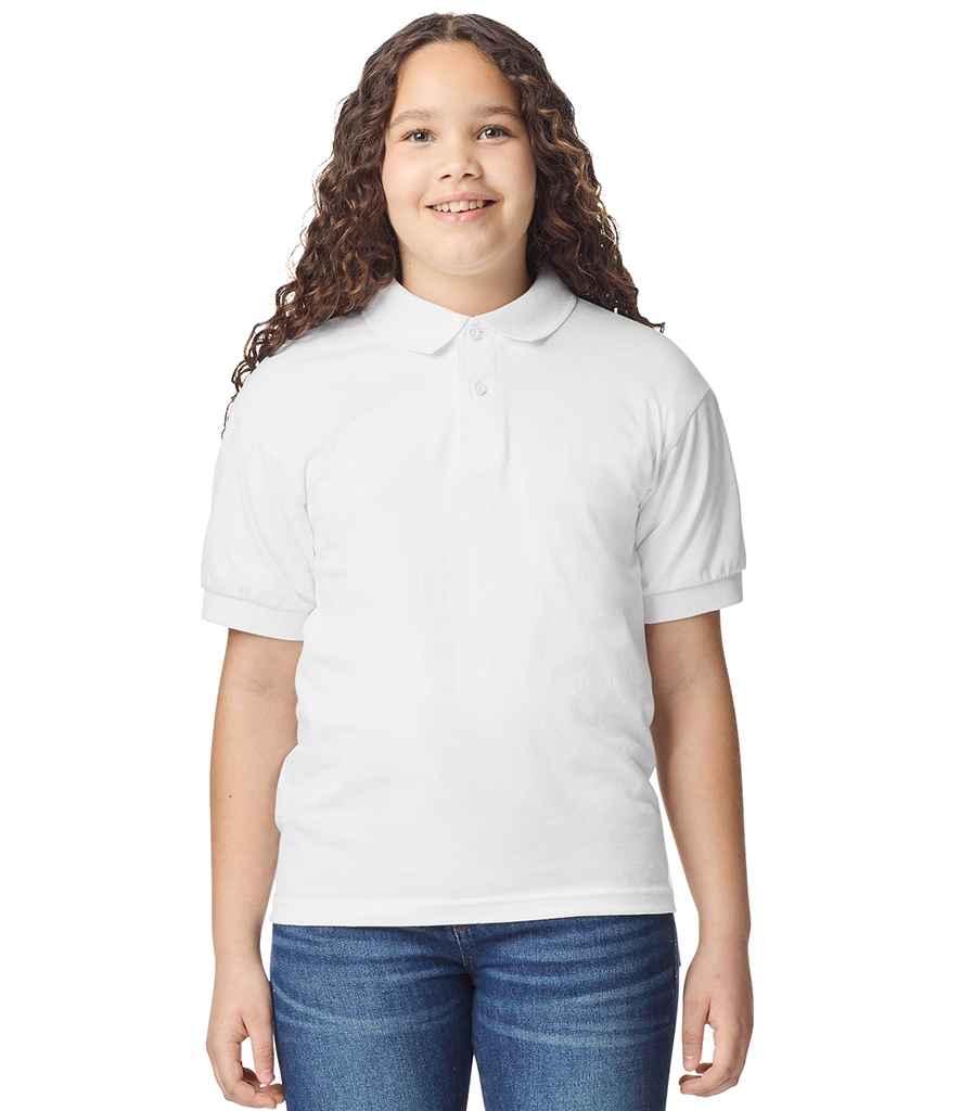 Gildan Kids DryBlend® Jersey Polo Shirt | White