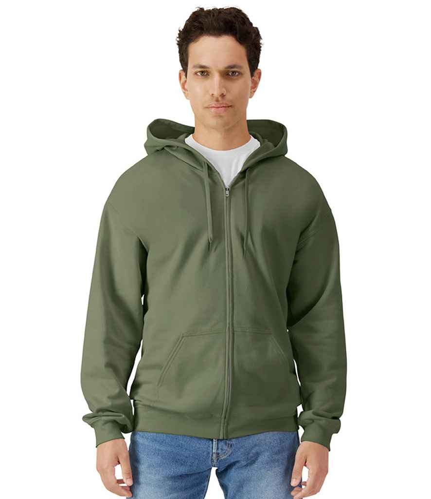 Gildan SoftStyle® Midweight Full Zip Hooded Sweatshirt | Military Green