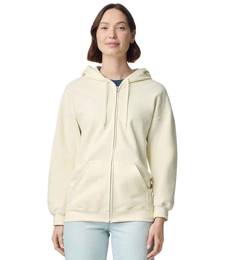 Gildan SoftStyle® Midweight Full Zip Hooded Sweatshirt | Off White