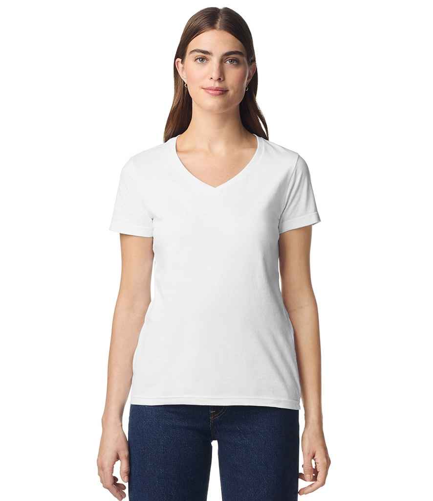 Gildan Ladies SoftStyle® V Neck T-Shirt | White