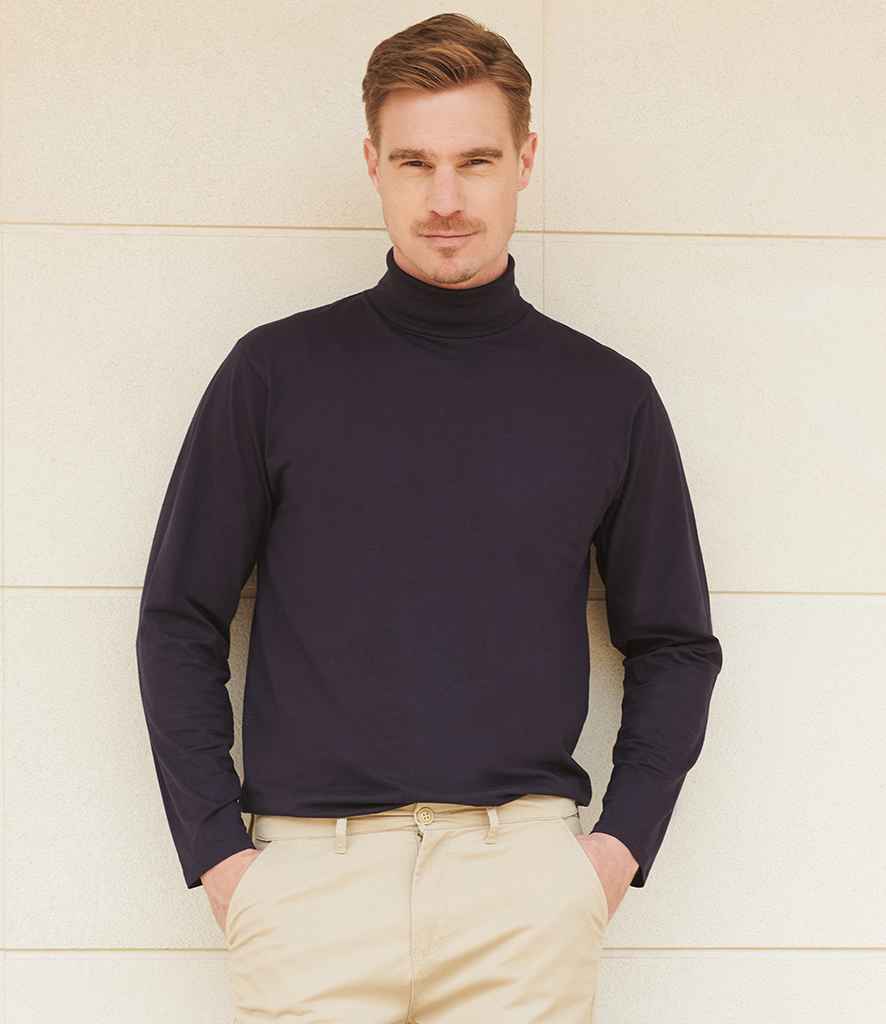 Henbury Long Sleeve Roll Neck Top | Navy