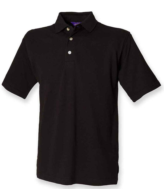 Henbury Classic Heavy Cotton Piqué Polo Shirt | Black