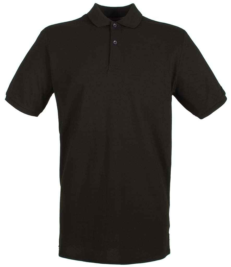 Henbury Modern Fit Cotton Piqué Polo Shirt | Black