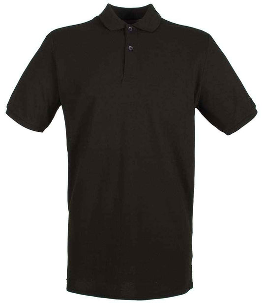 Henbury Modern Fit Cotton Piqué Polo Shirt | Black
