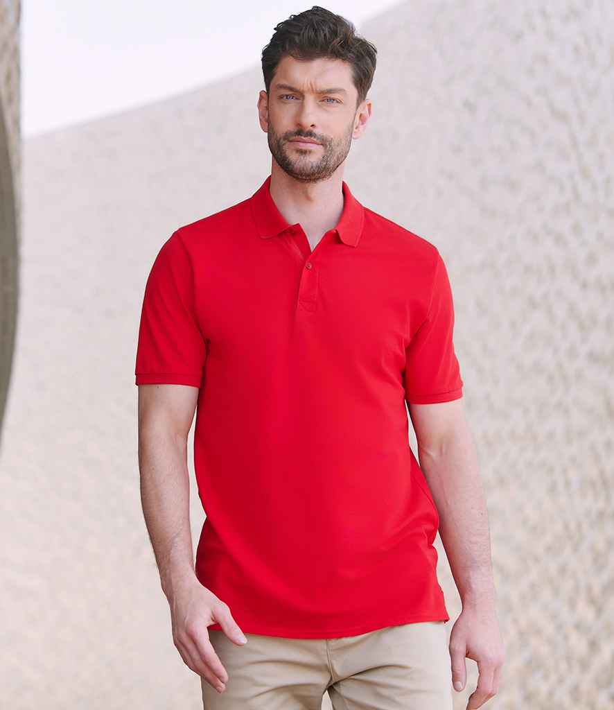 Henbury Modern Fit Cotton Piqué Polo Shirt | Classic Red