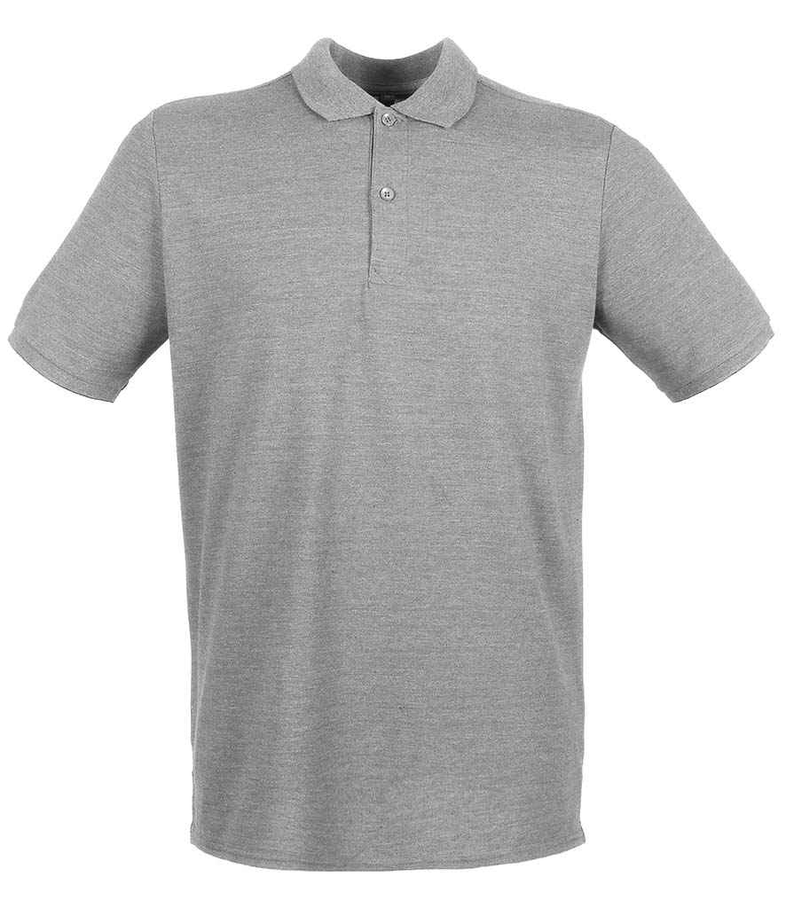 Henbury Modern Fit Cotton Piqué Polo Shirt | Heather Grey