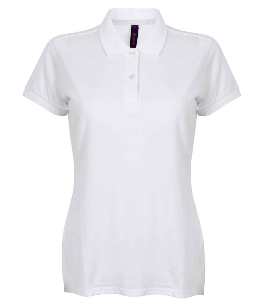 Henbury Ladies Modern Fit Cotton Piqué Polo Shirt | White