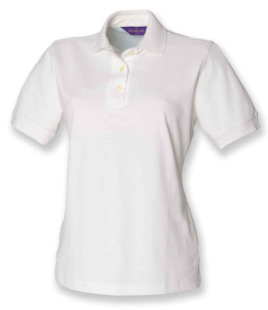 Henbury Ladies Classic Cotton Piqué Polo Shirt | White