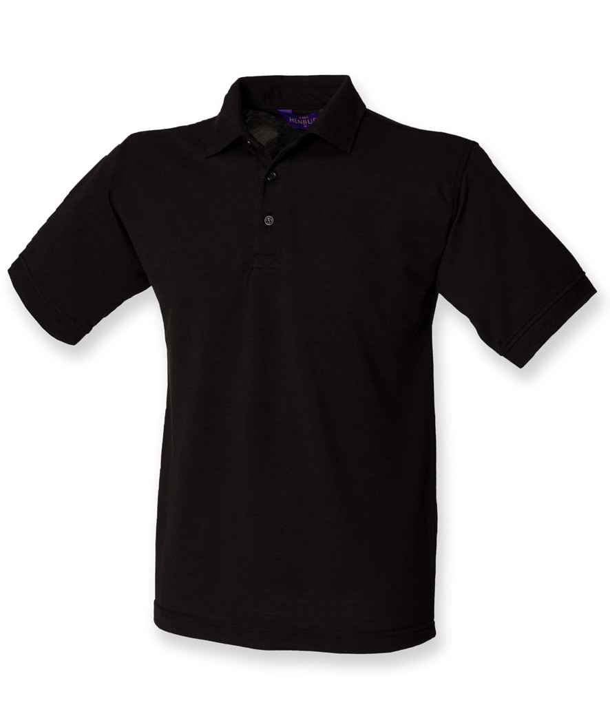 Henbury Heavy Poly/Cotton Piqué Polo Shirt | Black
